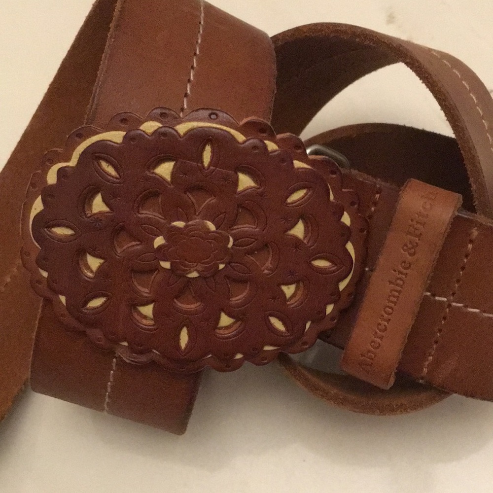 Abercrombie & Fitch Womens Belt Genuine Leather Brown Size Small